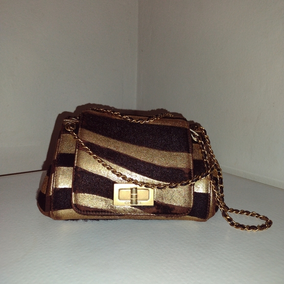 CHANEL Mini 2.55 Mademoiselle Lock Flap Pony Hair Bag AUTHENTIC - Picture 7 of 14